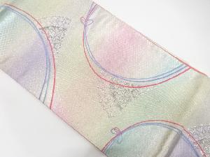 流水にリボン模様織り出し　袋帯